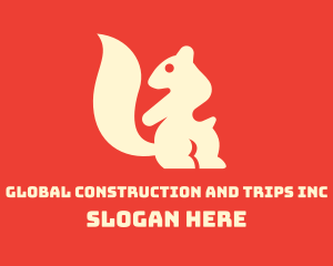 Beige Squirrel Silhouette Logo