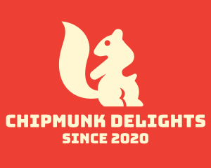 Chipmunk - Beige Squirrel Silhouette logo design