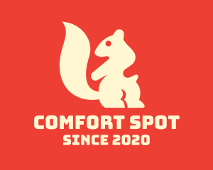 Beige Squirrel Silhouette logo design