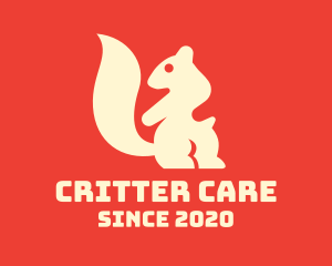 Critter - Beige Squirrel Silhouette logo design