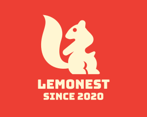 Beige Squirrel Silhouette logo design