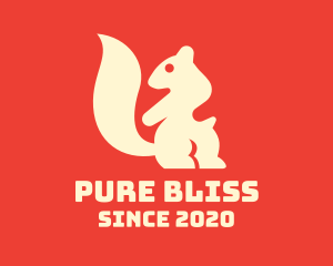 White - Beige Squirrel Silhouette logo design