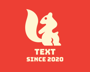 Beige Squirrel Silhouette logo design