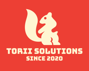 Beige Squirrel Silhouette logo design