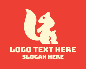 Beige Squirrel Silhouette Logo