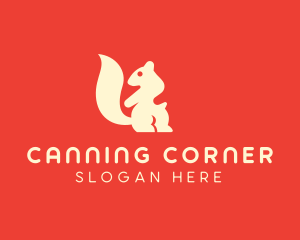 Beige Squirrel Silhouette logo design