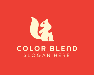 Beige Squirrel Silhouette logo design