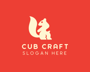 Beige Squirrel Silhouette logo design