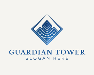 Gradient Diamond Tower logo design