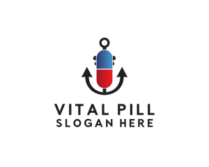 Pill - Anchor Medicine Pill logo design