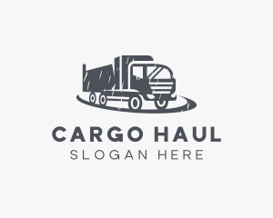 Gray  Truck Vehicle logo design