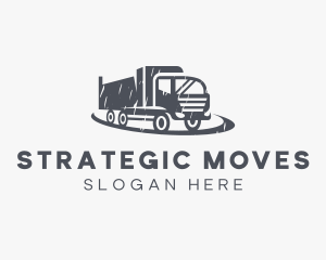 Gray  Truck Vehicle logo design