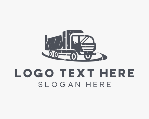 Logistics - Gray  Truck Vehicle logo design