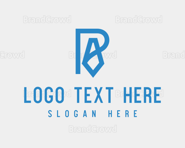 Businessman Tie Letter R Logo
