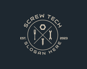 Handyman Screw Tools Maintenance logo design