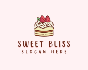 Sweet Strawberry Cake  logo design