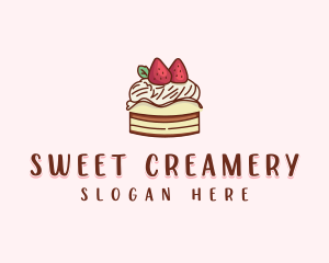 Sweet Strawberry Cake  logo design