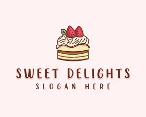 Sweet Strawberry Cake  logo design