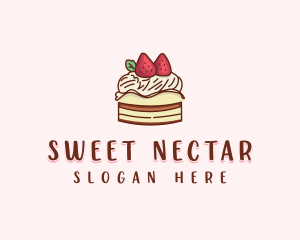 Sweet Strawberry Cake  logo design