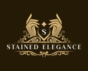 Elegant Floral Hand Wellness logo design