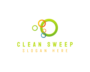 Mopping - Housekeeper Bubble Cleaning logo design