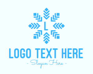 Winter - Diamond Snowflake Lettermark logo design