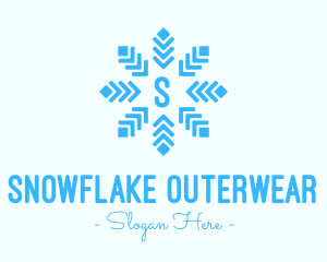 Ice Cold Snowflake Letter logo design