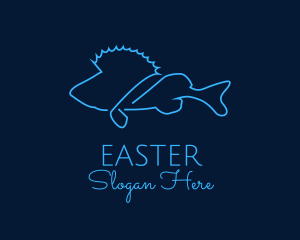 Marine - Saltwater Fish Monoline logo design