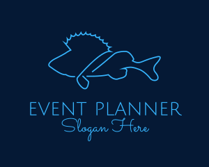 Sea Creature - Saltwater Fish Monoline logo design