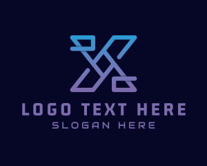 Web Developer - Modern Cyber Tech Letter X logo design