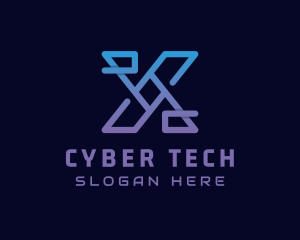 Cyber - Modern Cyber Tech Letter X logo design