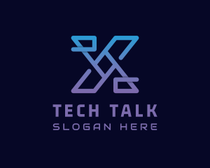 Modern Cyber Tech Letter X logo design