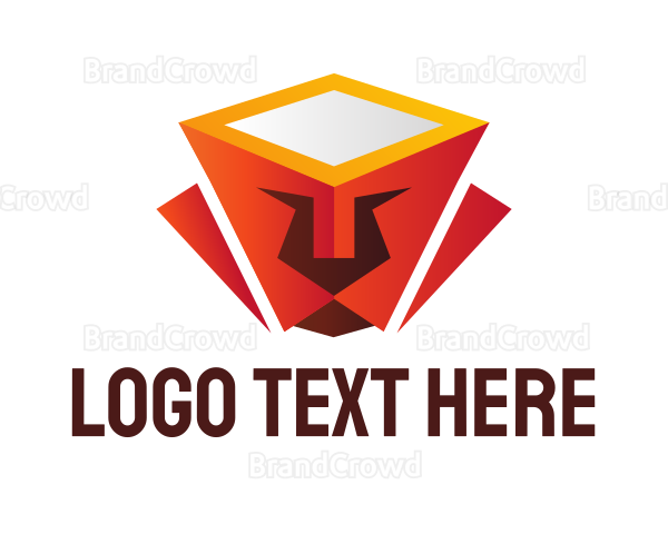 Geometric Lion Box Logo