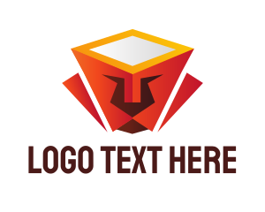 Lion Head - Geometric Lion Box logo design