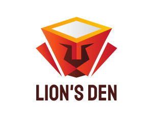 Geometric Lion Box logo design