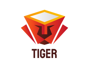 Geometric Lion Box logo design