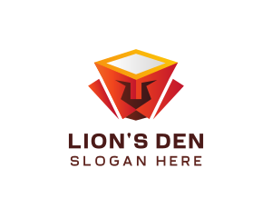 Geometric Lion Box logo design