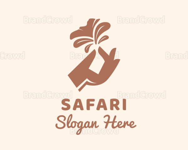 Brown Flower Hand Logo