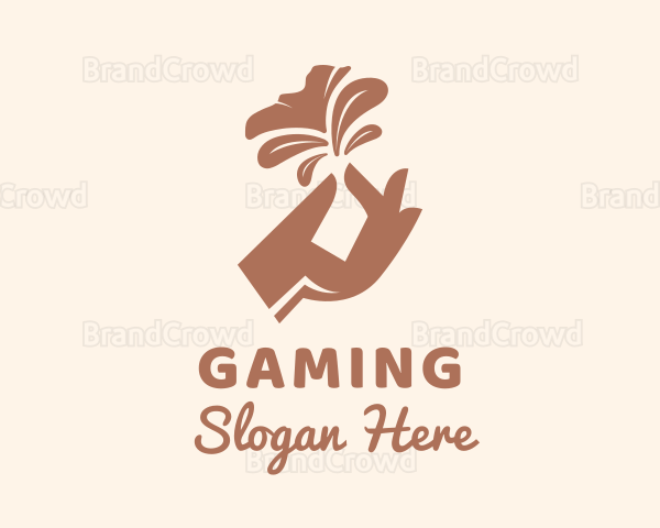 Brown Flower Hand Logo