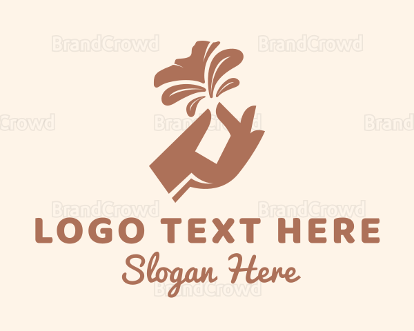 Brown Flower Hand Logo