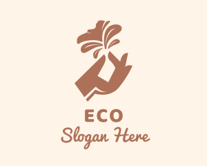 Brown Flower Hand Logo