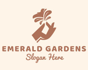 Brown Flower Hand logo design