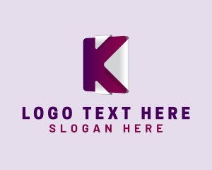 Lettermark - 3D Tech Letter K logo design