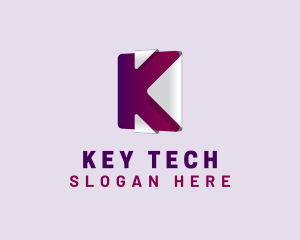 3D Tech Letter K logo design