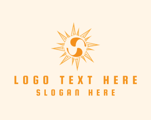 Spf - Solar Sun Letter S logo design