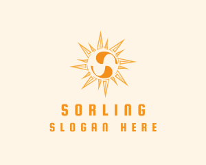 Solar Sun Letter S logo design