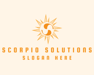 Solar Sun Letter S logo design