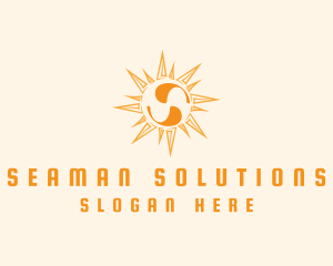 Solar Sun Letter S logo design