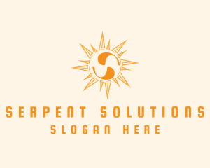 Solar Sun Letter S logo design