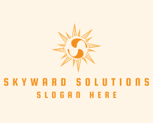 Solar Sun Letter S logo design